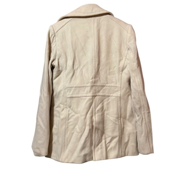 J.Crew Wool Pea Coat Women Size TM Ivory Cream Double Breasted Classic City READ - Picture 2 of 15